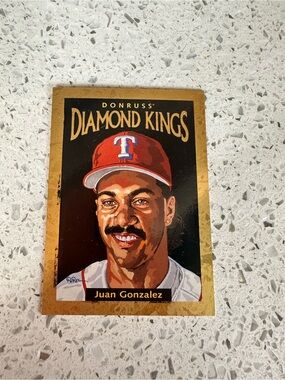 Russ Donruss Diamond Kings Juan Gonzalez Baseball Card - Red, Gold, Black